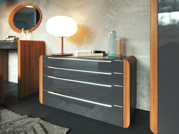 Комод 4 BELLA орех/графит