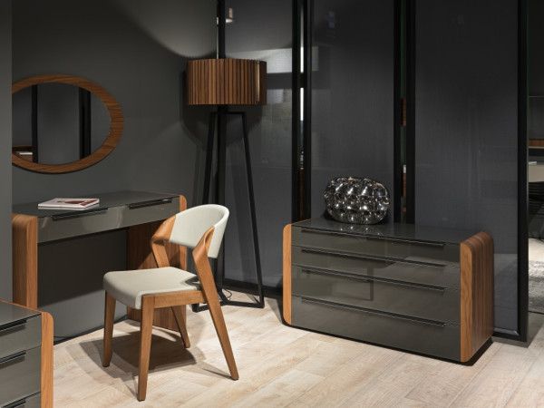 Комод 4 BELLA орех/графит