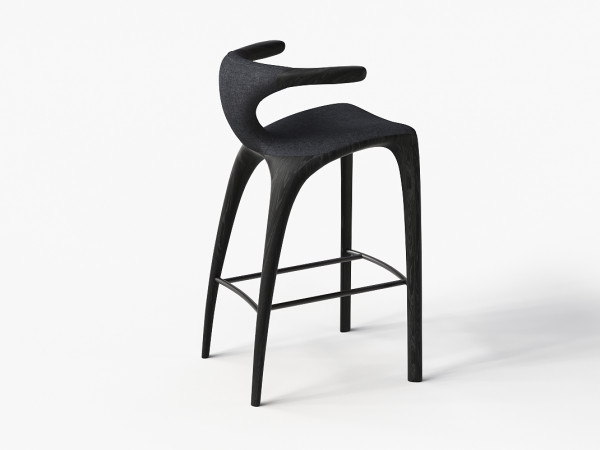 Стул барный 3132-01 дуб черный/темно-синий