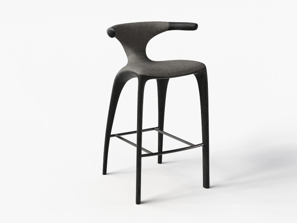 Стул барный 3132-01 дуб черный/светло-серый