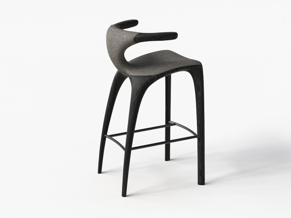 Стул барный 3132-01 дуб черный/светло-серый