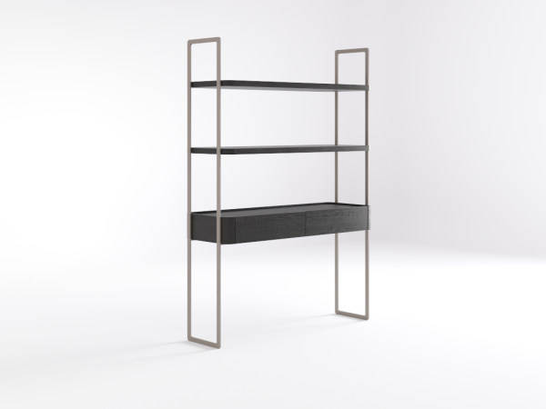 Стеллаж RAGGIO ясень choco/шампань/черный