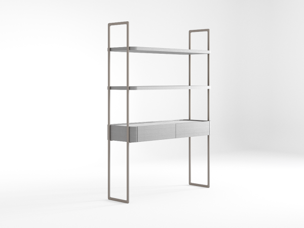 Стеллаж RAGGIO coventry grey/шампань/белый