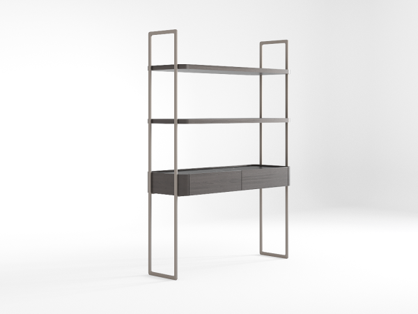 Стеллаж RAGGIO орех cedar/шампань/черный