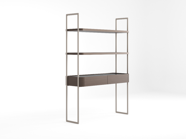 Стеллаж RAGGIO umbra/шампань/черный