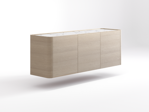 Навесная тумба ТВ RAGGIO 3 двери дуб alpine/белая