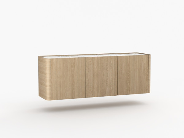 Навесная тумба ТВ RAGGIO2 3 двери дуб alpine/белая