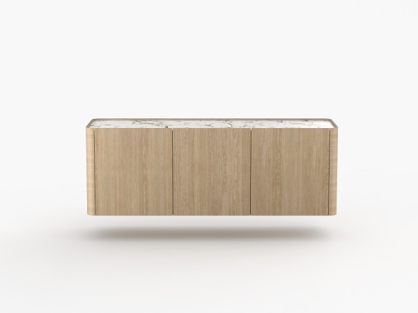 Навесная тумба ТВ RAGGIO2 3 двери дуб alpine/белая