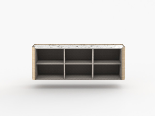 Навесная тумба ТВ RAGGIO2 3 двери дуб alpine/белая