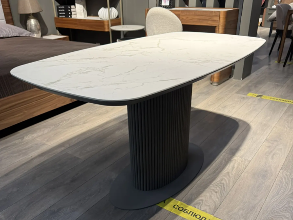 Стол обеденный ODDION2 1450х850 белый/эмаль базальт