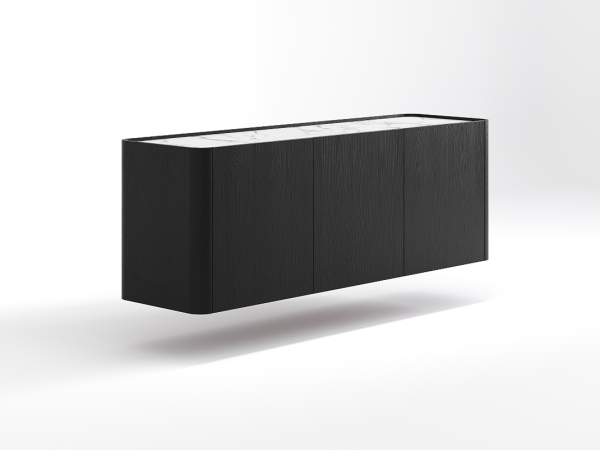 Навесная тумба ТВ RAGGIO 3 двери ясень choco/белая