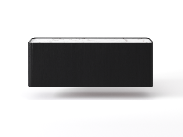 Навесная тумба ТВ RAGGIO 3 двери ясень choco/белая