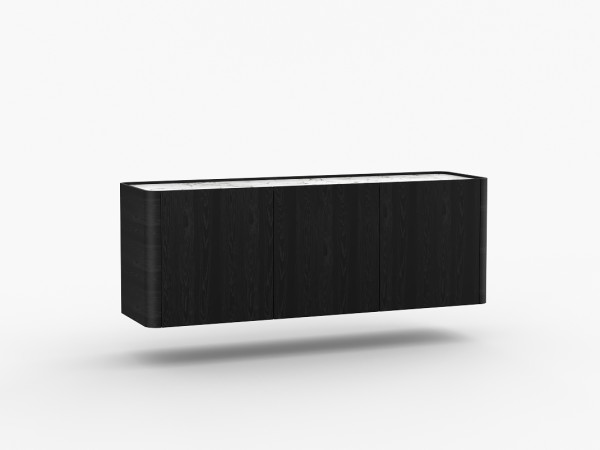 Навесная тумба ТВ RAGGIO2 3 двери ясень choco/белая