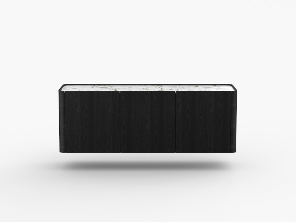 Навесная тумба ТВ RAGGIO2 3 двери ясень choco/белая