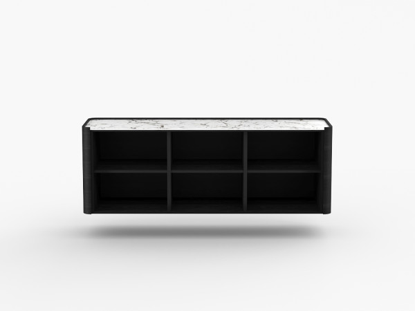 Навесная тумба ТВ RAGGIO2 3 двери ясень choco/белая