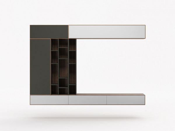 Комплект гостиной RITMO 2520 орех/графит/silver