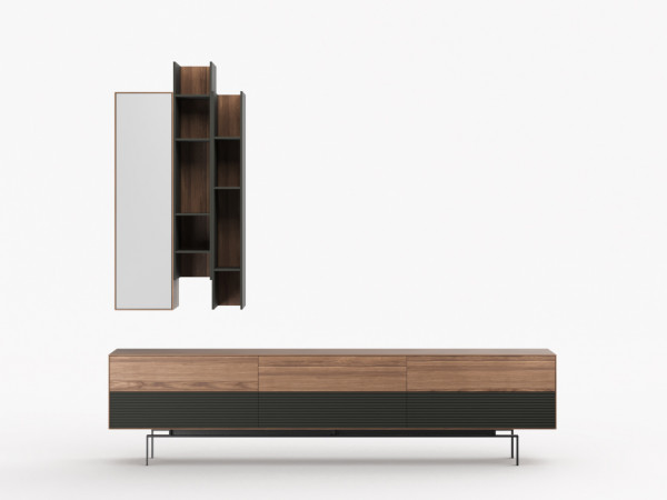 Комплект гостиной RITMO 2512 орех/3D графит/silver