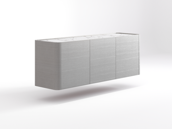 Навесная тумба ТВ RAGGIO 3 двери coventry grey/белая