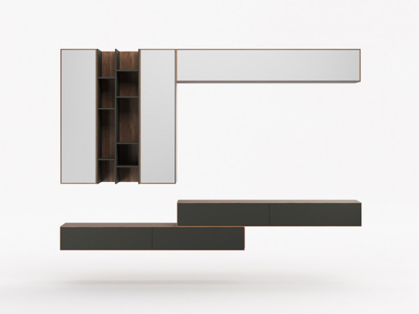 Комплект гостиной RITMO 2730 орех/графит/silver