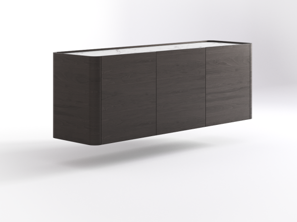 Навесная тумба ТВ RAGGIO 3 двери орех cedar/белая