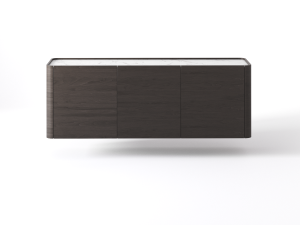 Навесная тумба ТВ RAGGIO 3 двери орех cedar/белая