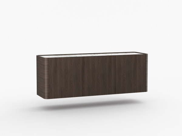 Навесная тумба ТВ RAGGIO2 3 двери орех cedar/белая