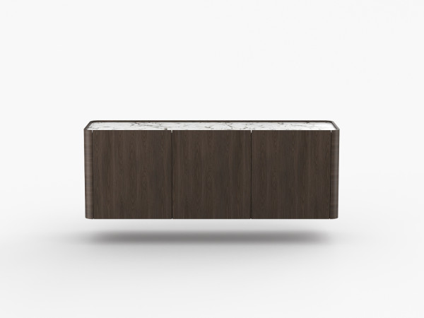 Навесная тумба ТВ RAGGIO2 3 двери орех cedar/белая