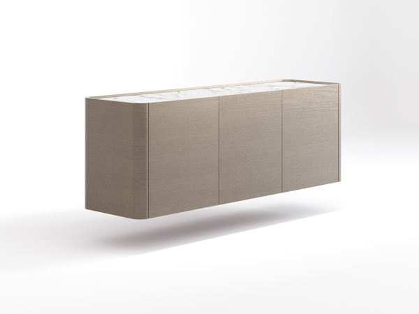 Навесная тумба ТВ RAGGIO 3 двери дуб ash brown/белая