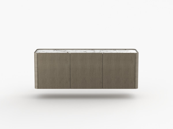 Навесная тумба ТВ RAGGIO2 3 двери дуб ash brown/белая