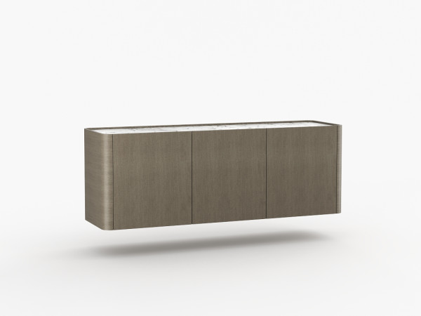 Навесная тумба ТВ RAGGIO2 3 двери дуб ash brown/белая