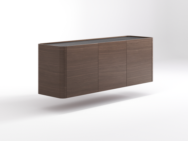 Навесная тумба ТВ RAGGIO 3 двери umbra/черная