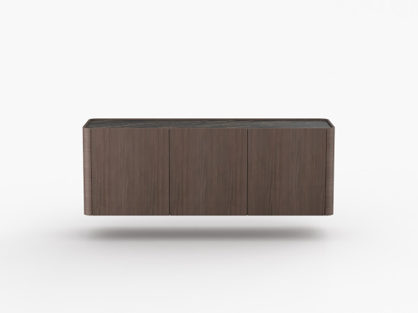 Навесная тумба ТВ RAGGIO2 3 двери umbra/черная