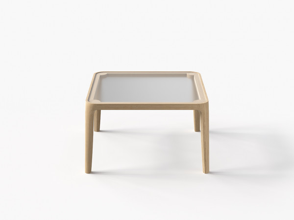 Стол журнальный 800х800 дуб alpine/стекло матовое