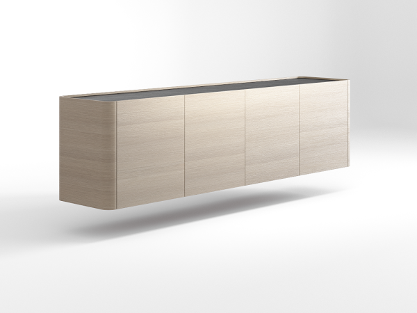 Навесная тумба ТВ RAGGIO с дверями дуб alpine/черная