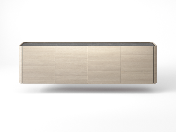 Навесная тумба ТВ RAGGIO с дверями дуб alpine/черная