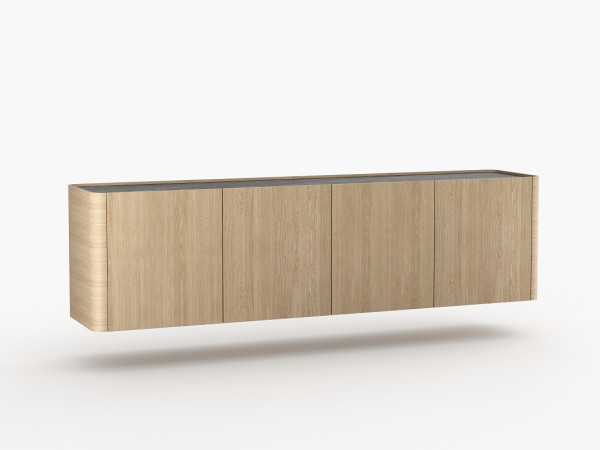 Навесная тумба ТВ RAGGIO2 с дверями дуб alpine/черная