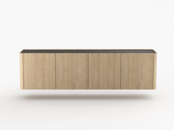 Навесная тумба ТВ RAGGIO2 с дверями дуб alpine/черная