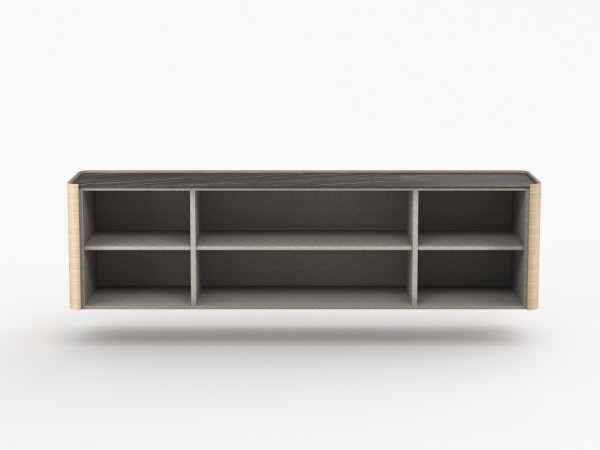 Навесная тумба ТВ RAGGIO2 с дверями дуб alpine/черная