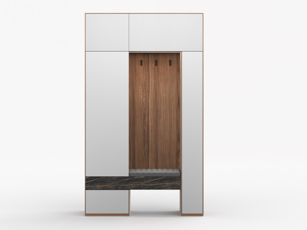 Прихожая левая RITMO орех/silver/черный