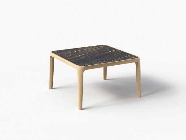 Стол журнальный 800х800 дуб alpine/черный