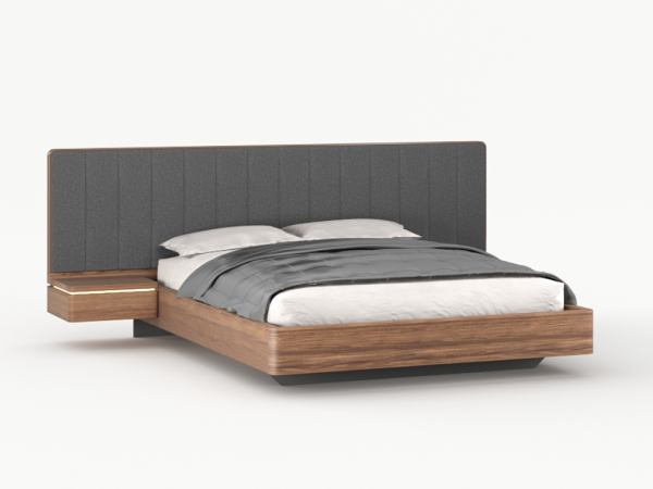 Шпонированная кровать широкая ОРЛИ | ORLY орех