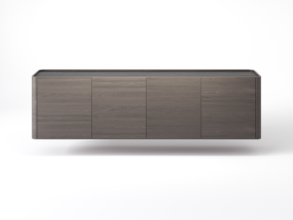 Навесная тумба ТВ RAGGIO с дверями орех cedar/черная