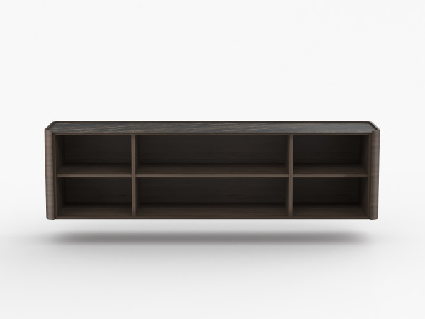 Навесная тумба ТВ RAGGIO2 с дверями орех cedar/черная