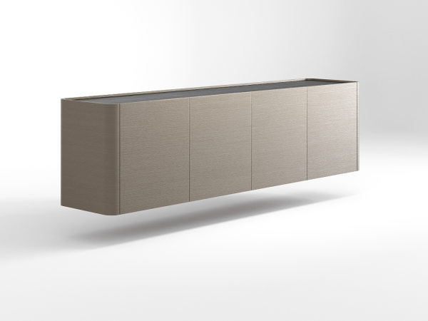 Навесная тумба ТВ RAGGIO с дверями дуб ash brown/черная