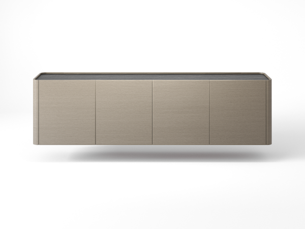 Навесная тумба ТВ RAGGIO с дверями дуб ash brown/черная