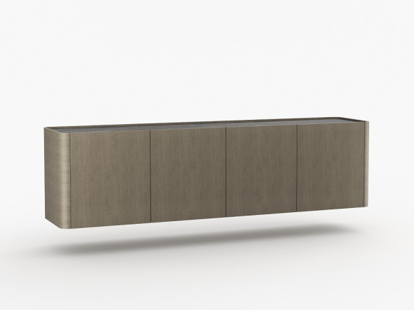 Навесная тумба ТВ RAGGIO2 с дверями дуб ash brown/черная