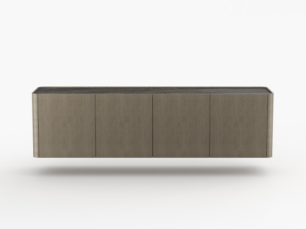 Навесная тумба ТВ RAGGIO2 с дверями дуб ash brown/черная