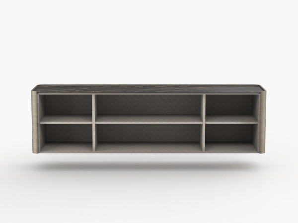 Навесная тумба ТВ RAGGIO2 с дверями дуб ash brown/черная