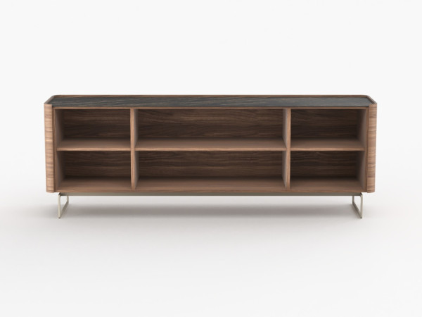 Тумба ТВ RAGGIO2 4 двери с опорой орех/черная