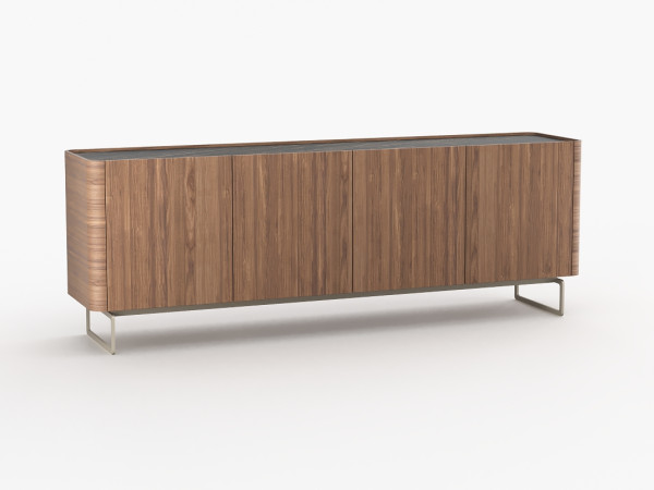 Тумба ТВ RAGGIO2 4 двери с опорой орех/черная